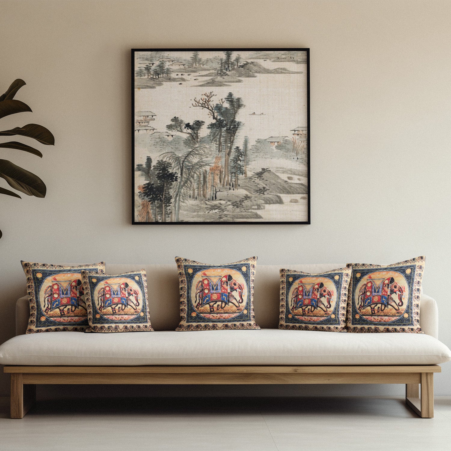 Royal Elephant Cushion–  14 x 14 inches