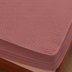 Dusty Rose Waterproof Mattress Protector – Fitted Textured Design