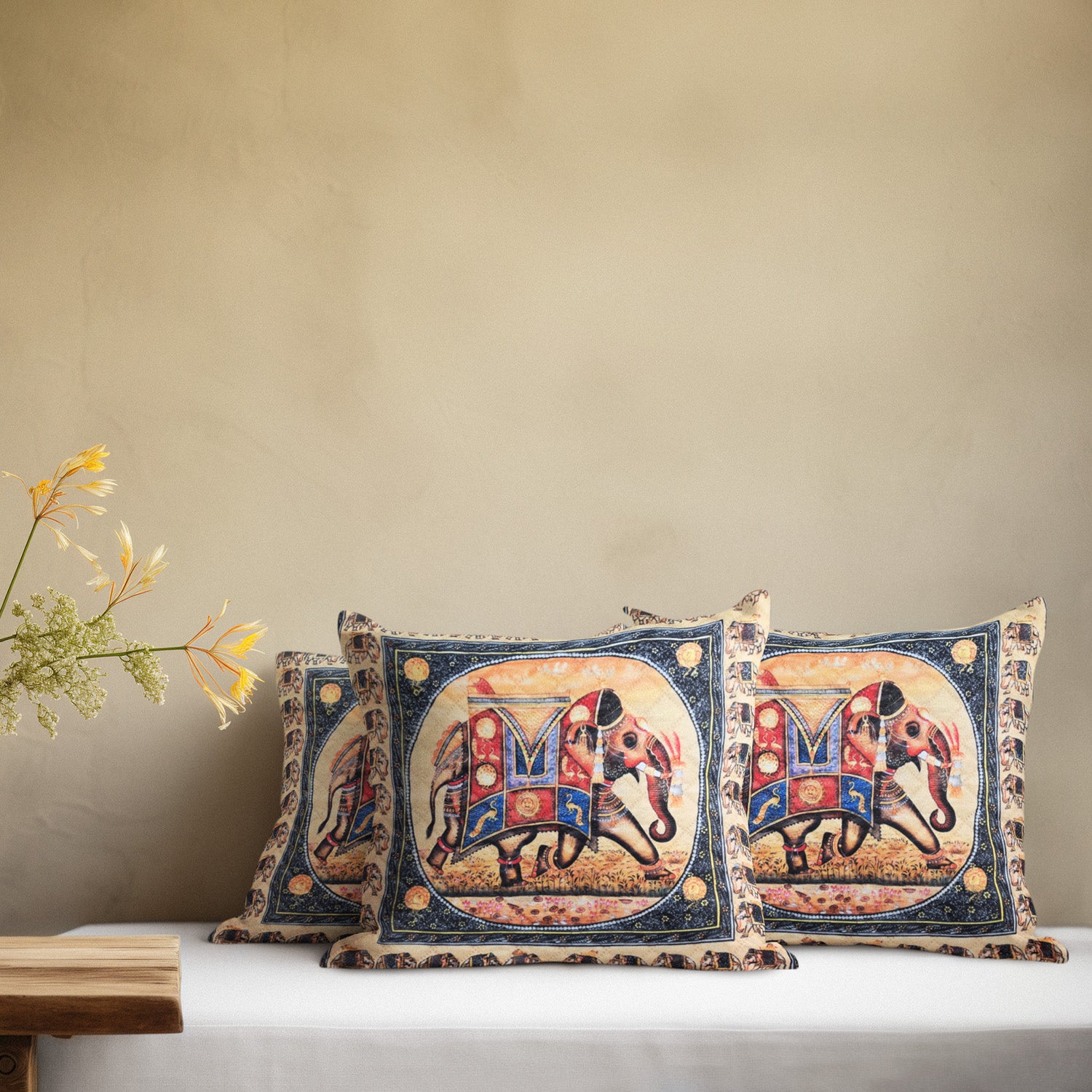 Royal Elephant Cushion–  14 x 14 inches