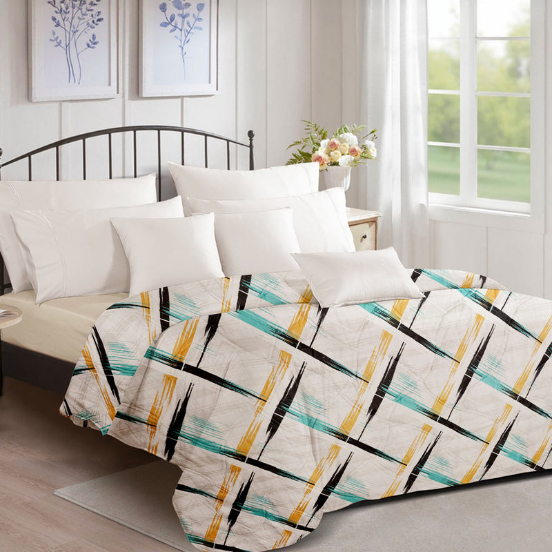 Ultralight Multicolored Decorative Square Throw Comforter | Vibrant & Cozy