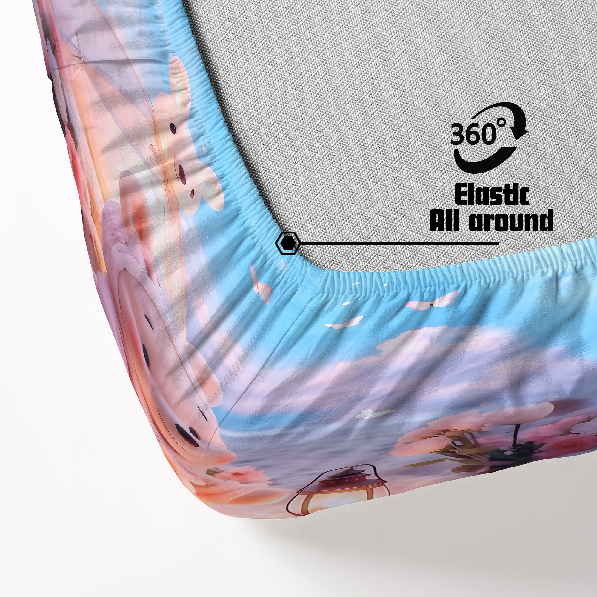 Cloud Cozy Teddy Bear 7D Cotton Fitted Bedsheet (90x100 inch)