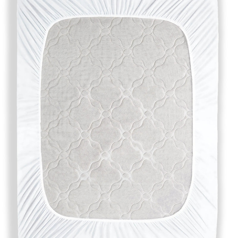 Milky White Waterproof Mattress Protector – Fitted Textured Design