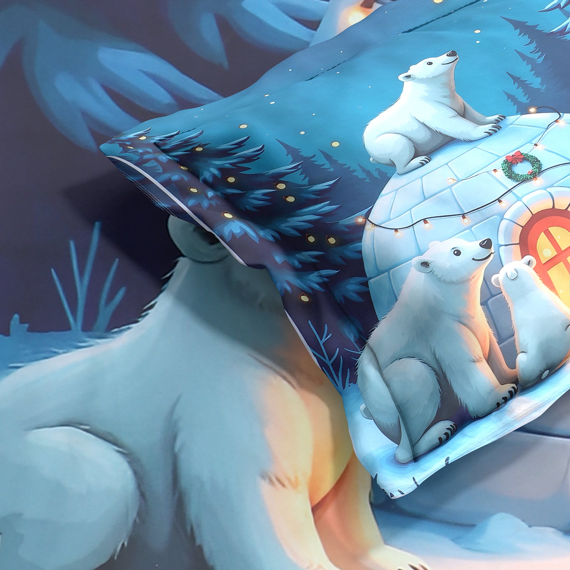 Polar Paradise 7D Cotton Fitted Bedsheet (90x100 inch)