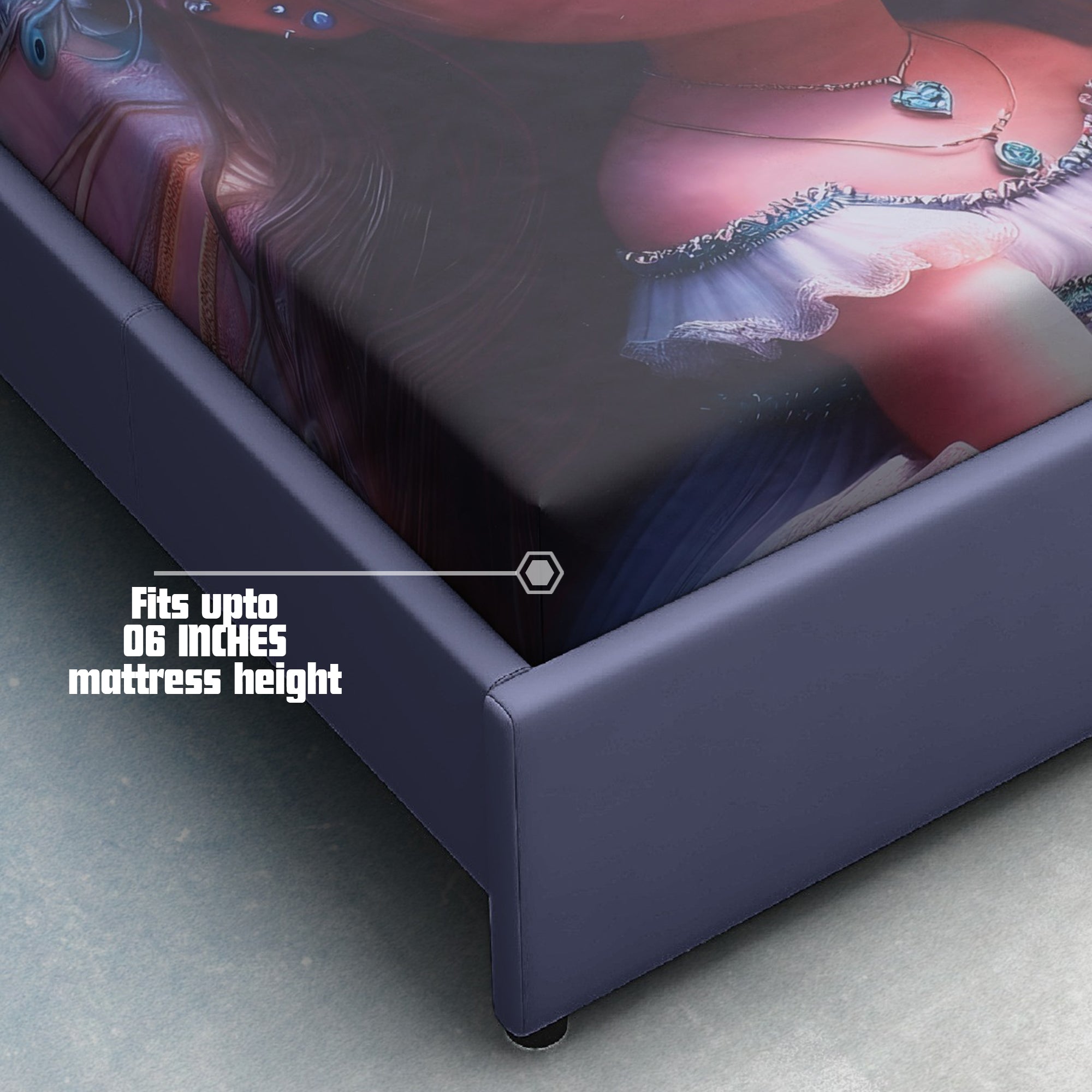 Unicorn Fairy 7D Cotton Fitted Bedsheet (90x100 inch)