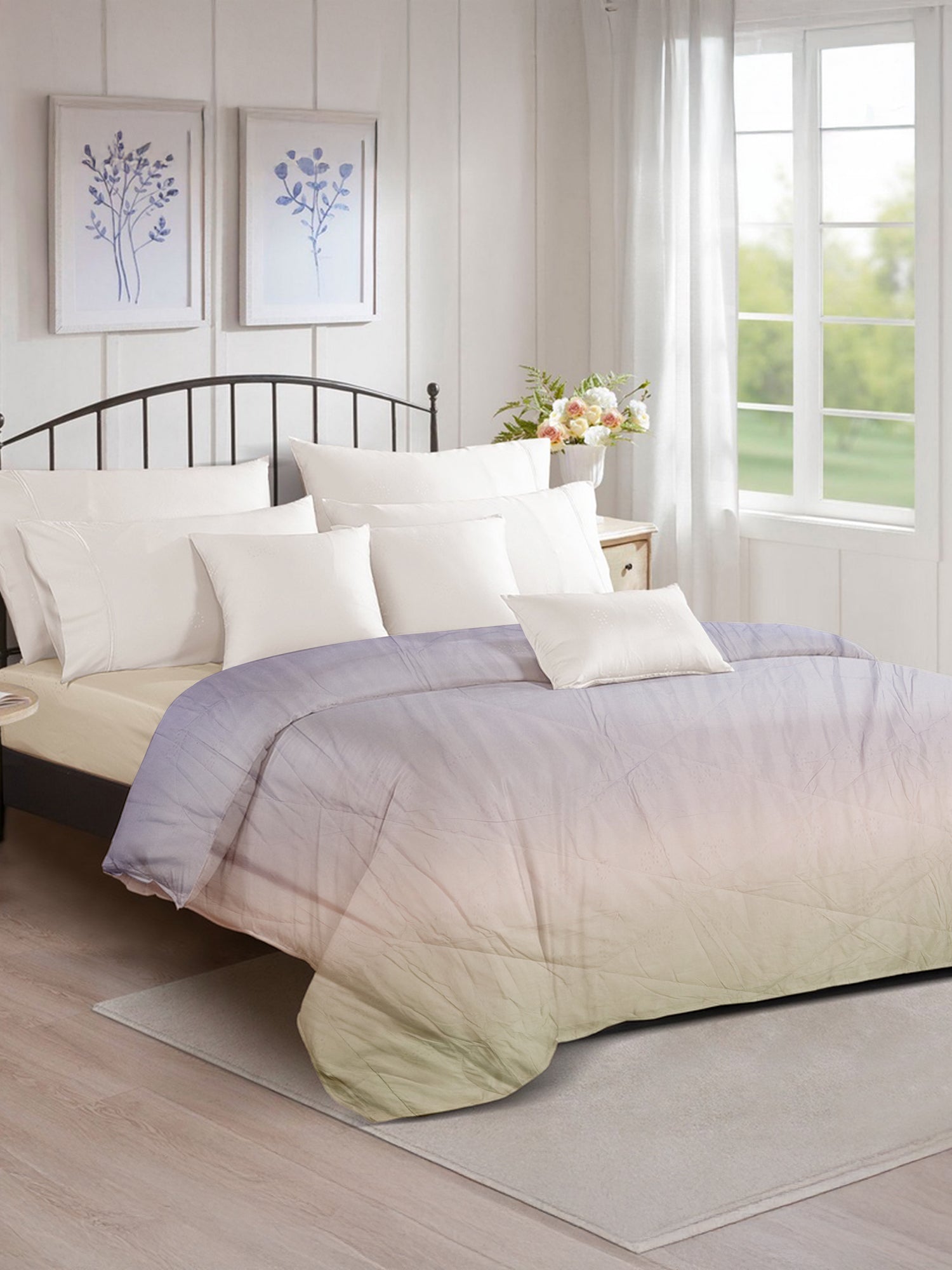 240 GSM LILAC OMBRE ULTRASONIC REVERSIBLE DOUBLE COMFORTER