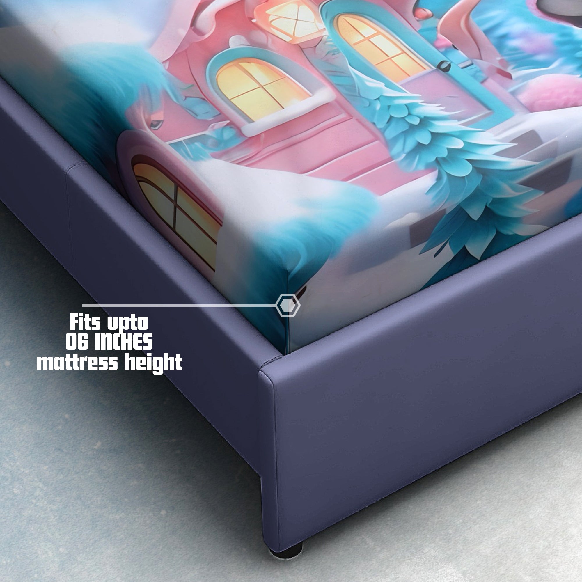 Bear Winter Wonderland 7D Cotton Fitted Bedsheet (90x100 inch)