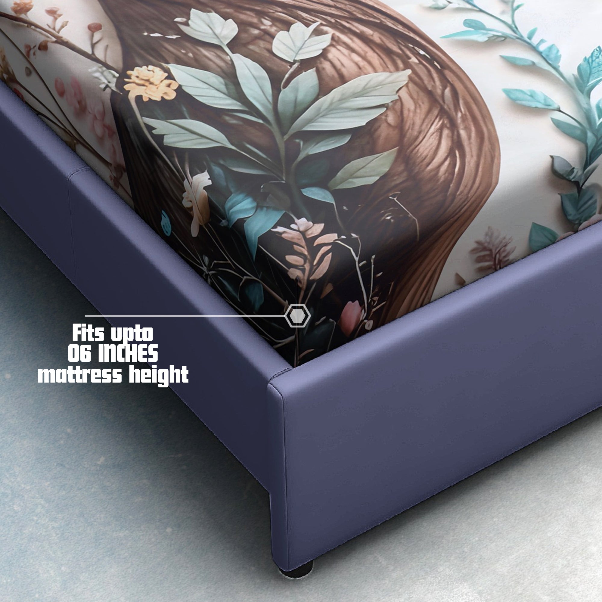 Enchanted Deer 7D Cotton Fitted Bedsheet (90x100 inch)