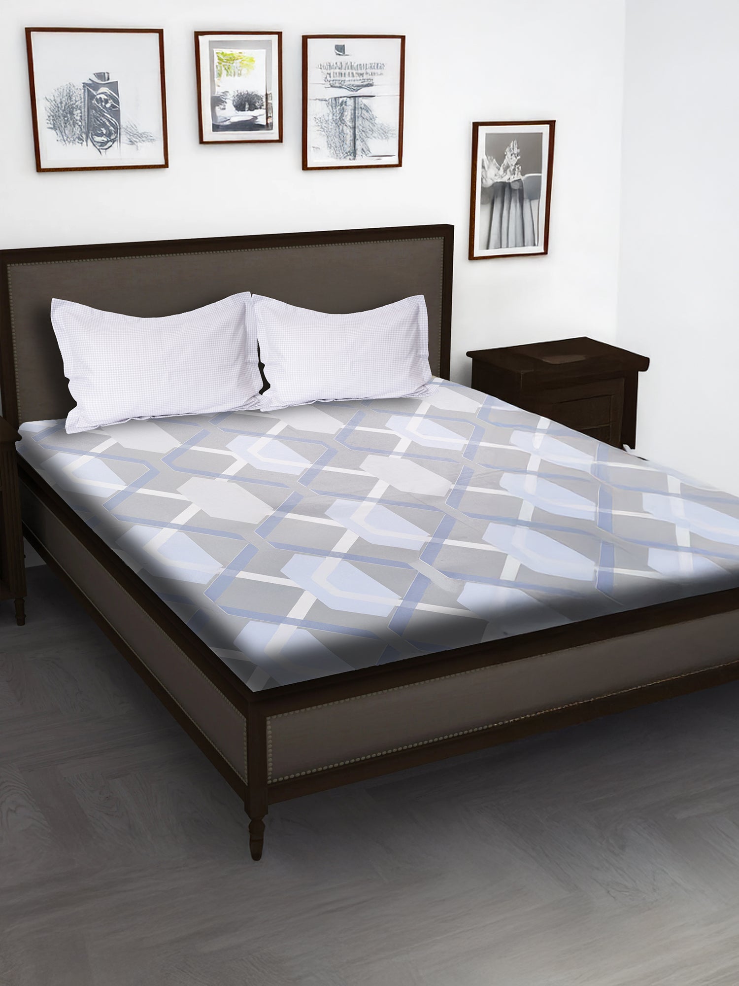 MODERN ELEGANCE 240 TC COTTON BLEND KING SIZE BEDSHEET SET