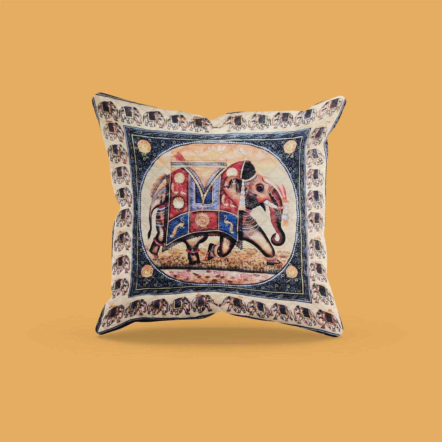 Royal Elephant Cushion–  14 x 14 inches