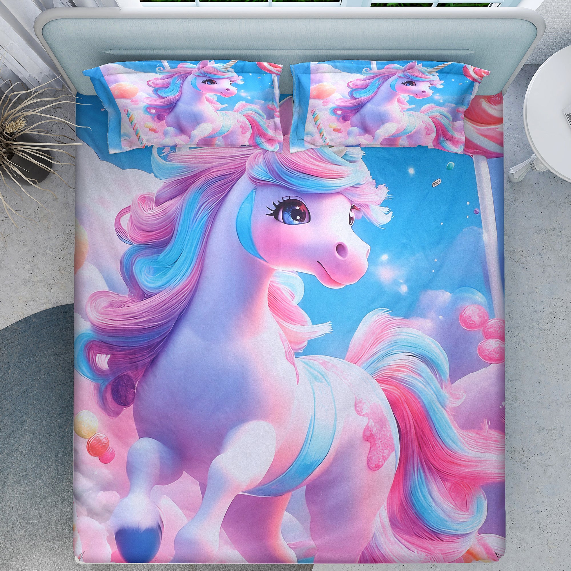 Candy Dream 7D Cotton Fitted Bedsheet (90x100 inch)