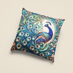 Peacock Art Cushion Cover –  16 x 16 inches