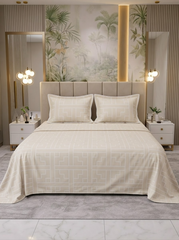 Celestial Ivory Gridline Bedsheet