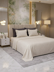 Celestial Ivory Gridline Bedsheet