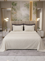 Celestial Ivory Gridline Bedsheet