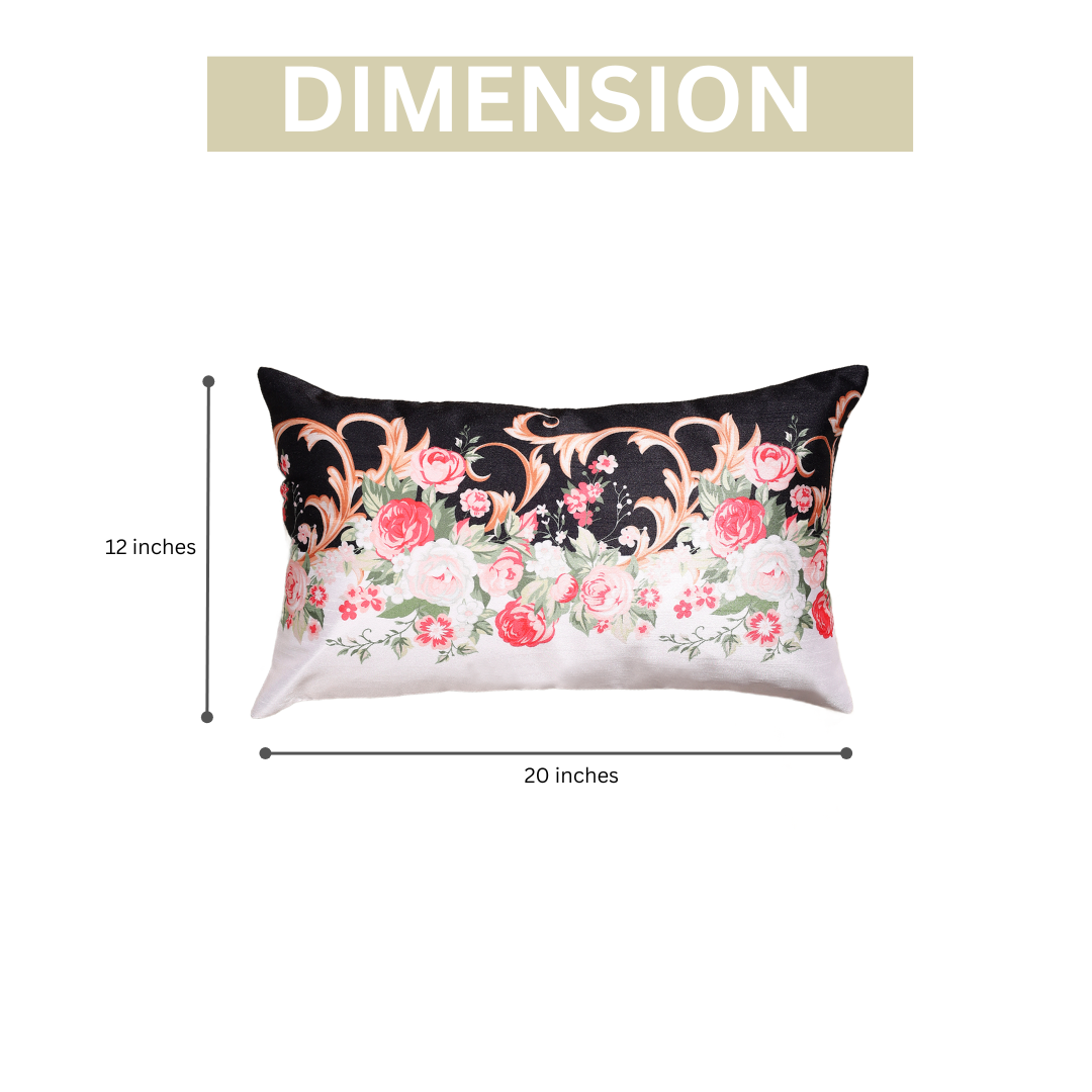 Moonlight Garden Silk Lumbar Cushion Covers – 20x12 inch