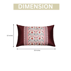 Ornate Bloom Silk Lumbar Cushion Covers – 20x12 inch