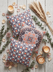 Elegant Medallion Satin Reversible Cushion Cover (16*16 inch) - Furnish Factory