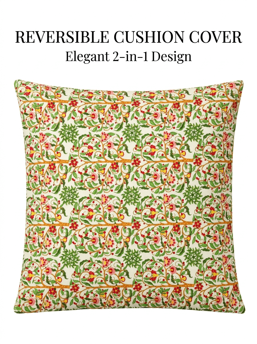 Elegant Garden Satin Reversible Cushion Cover - Furnish Factory