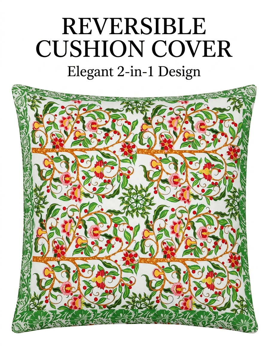 Elegant Garden Satin Reversible Cushion Cover - Furnish Factory