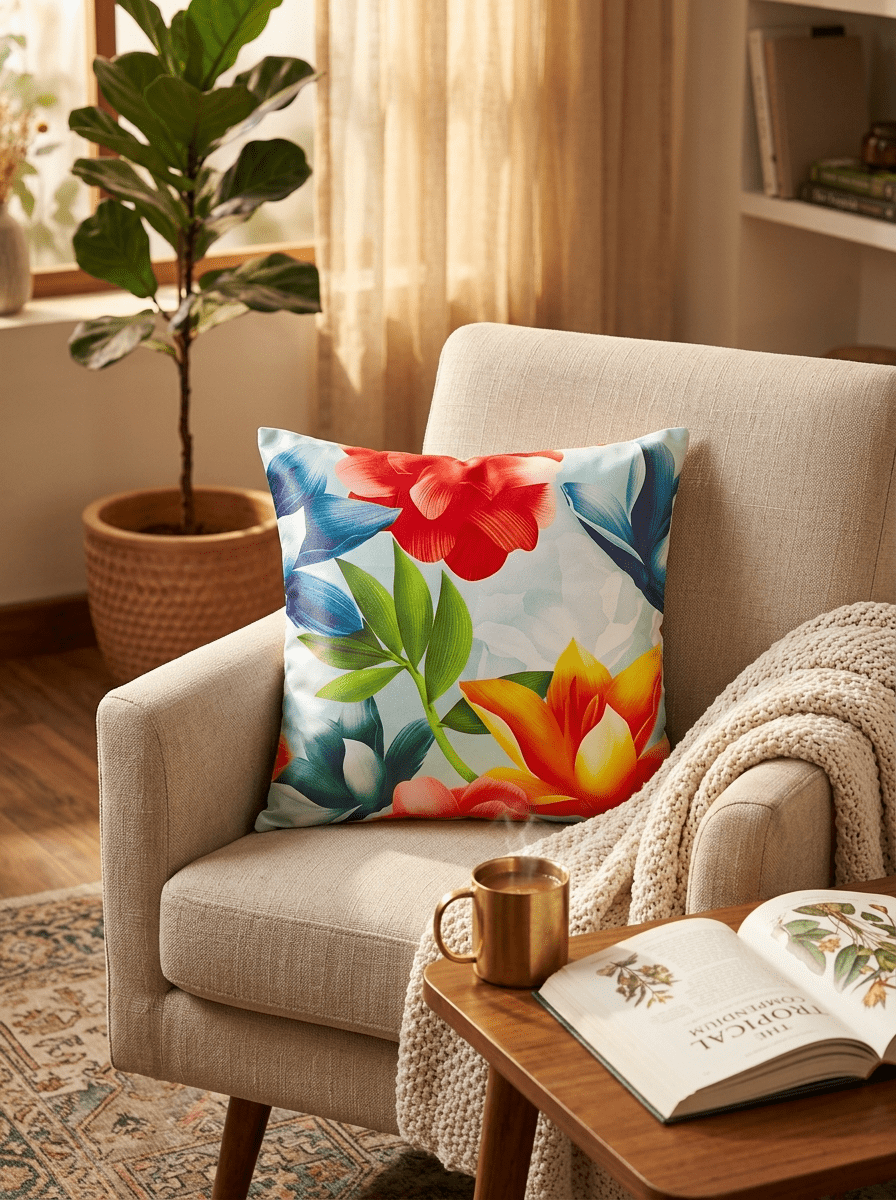 Watercolor Floral Cushion Cover (16*16 inch) - Furnish Factory