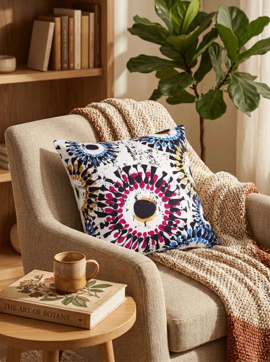 Color Burst  Canvas Mandala Cushion Cover (16*16 inch) - Furnish Factory