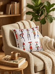African Pot Dance Decorative Cushion Cover (16*16 inch) - Furnish Factory