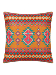 Ethnic Geometric Print Canvas Cushion Cover (16*16 inch) - Furnish Factory