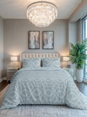 Celestial Blue Mist Cotton Bedsheet