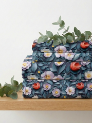 Midnight Garden Whisper – 7D Floral Fitted Super king size Bedsheet