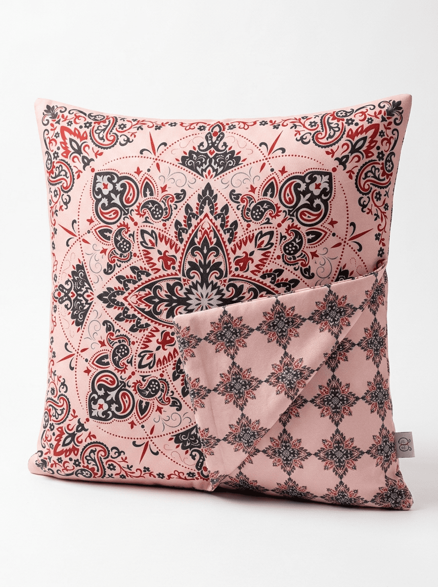 Elegant Heritage Satin Reversible Cushion Cover (16*16 inch) - Furnish Factory