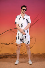 Black Brushstroke Cuban Collar Co-Ords