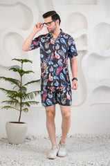 Abstract Paisley Print Cuban Collar Boxy Fit Co-Ords