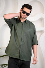 Men’s Green Anime Graphic Shirt