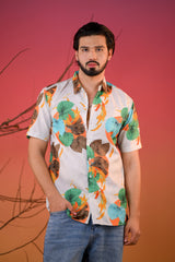Men's Hawaiian Leafy and Floral Shirt