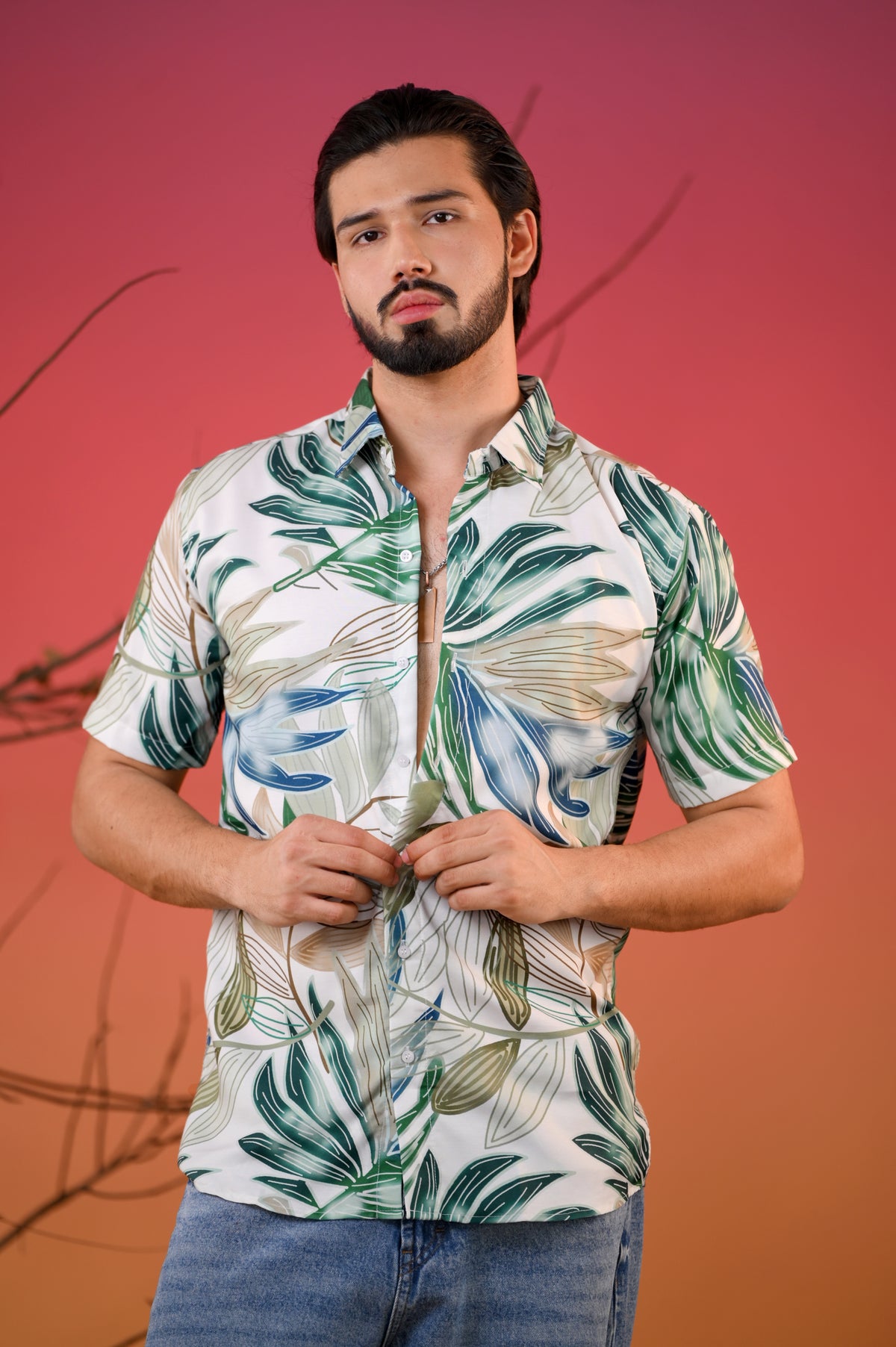 Men's Tropical Floral Rayon Hawaiian Shirt