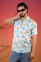 Men's Leafy Floral Opaque Printed Casual Shirt