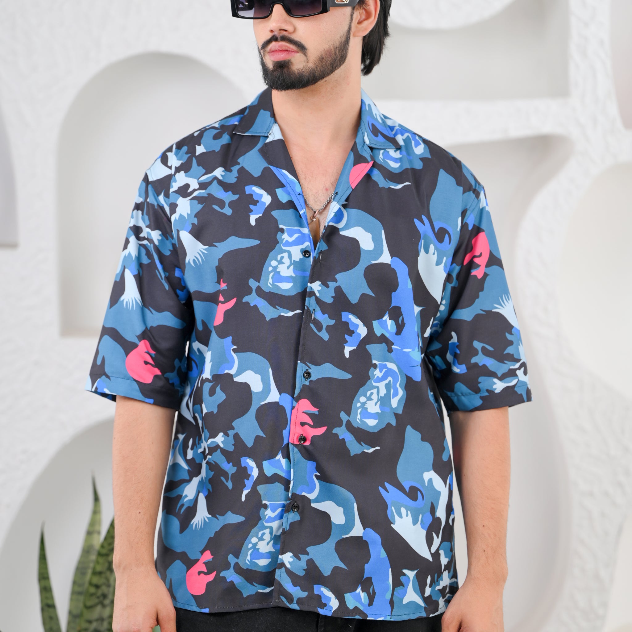 Men's Multicolored Graphic Print Premium Rayon Cuban Collar Shirts