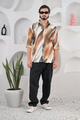 Men's Multicoloured Vibrant Digital Print Five Sleeve Shirt