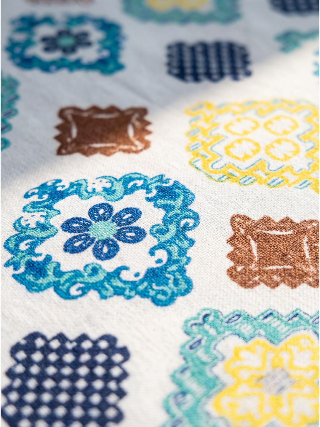 Blue Floral Harmony Premium Jaipuri Bedsheet - Furnish Factory