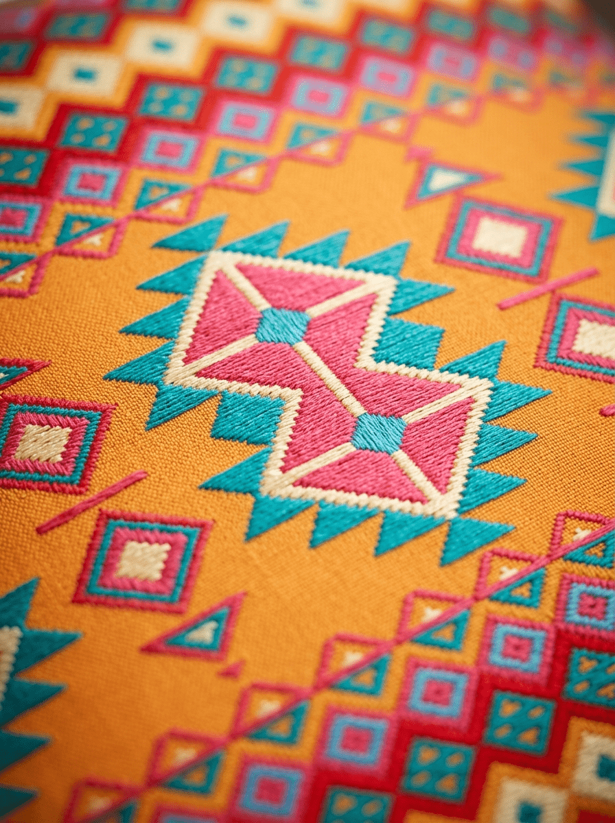 Ethnic Geometric Print Canvas Cushion Cover (16*16 inch) - Furnish Factory