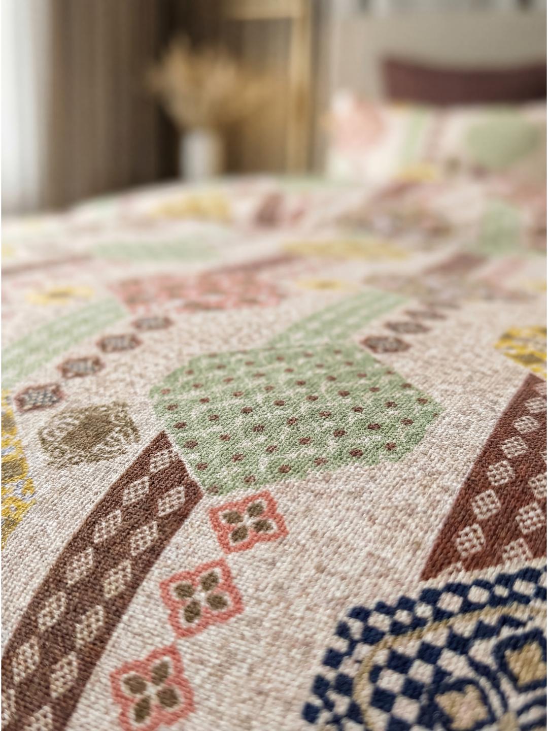 Pastel Geometry Premium Jaipuri Bedsheet - Furnish Factory