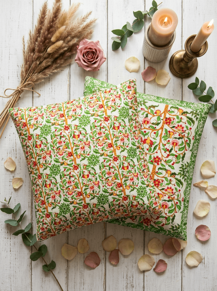 Elegant Garden Satin Reversible Cushion Cover - Furnish Factory