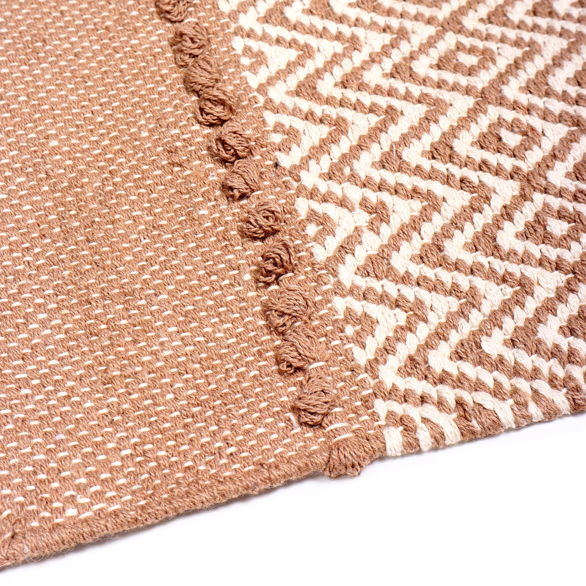 Soft knitted Brown Table Runner with tint of beige thread