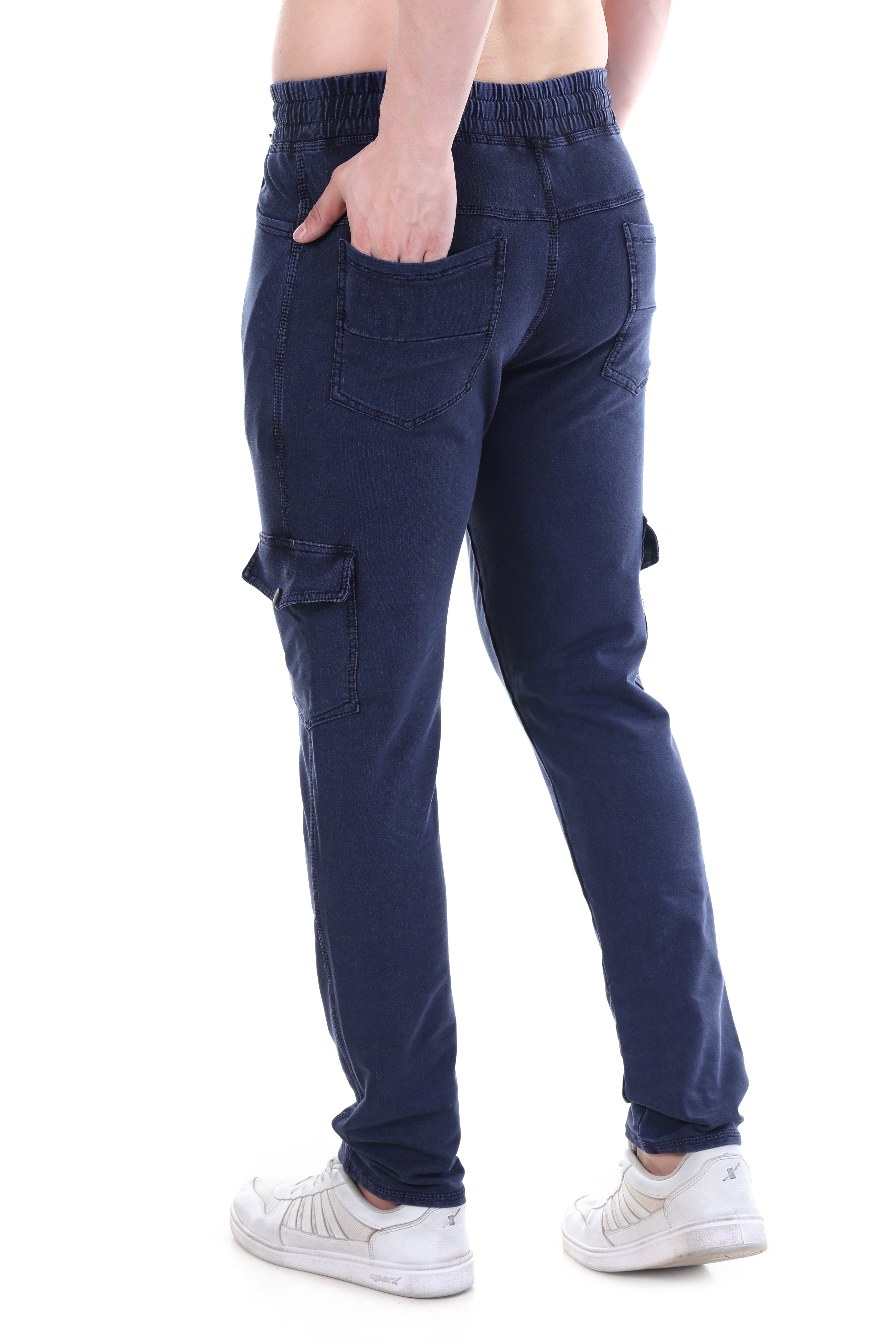 Men's Regular Fit Everyday Comfort Rugged Look Navy Utility Cargo Pants