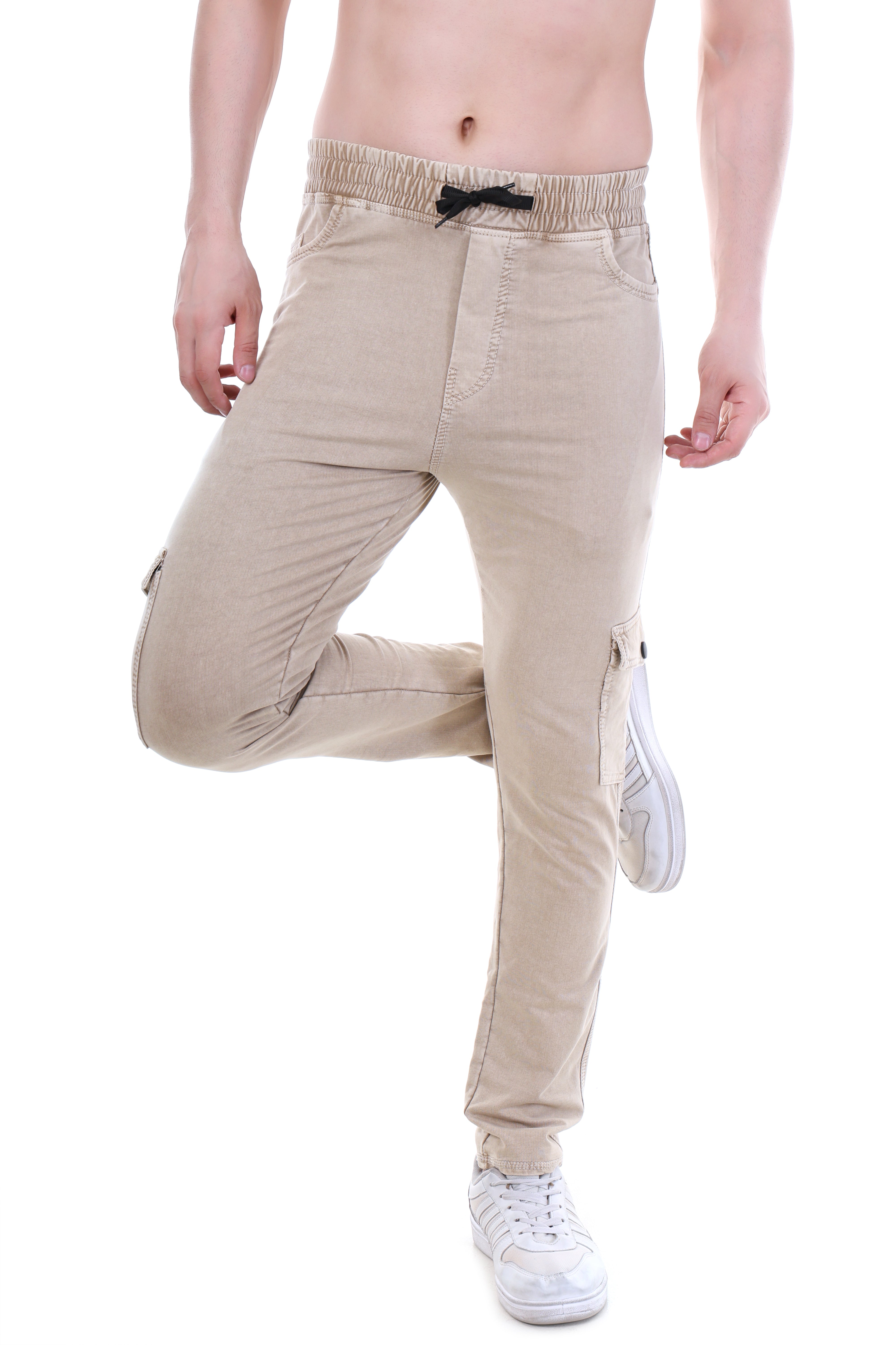 Men's Stretch Tech Stone Beige Smart Utility Fit Cargo Pants