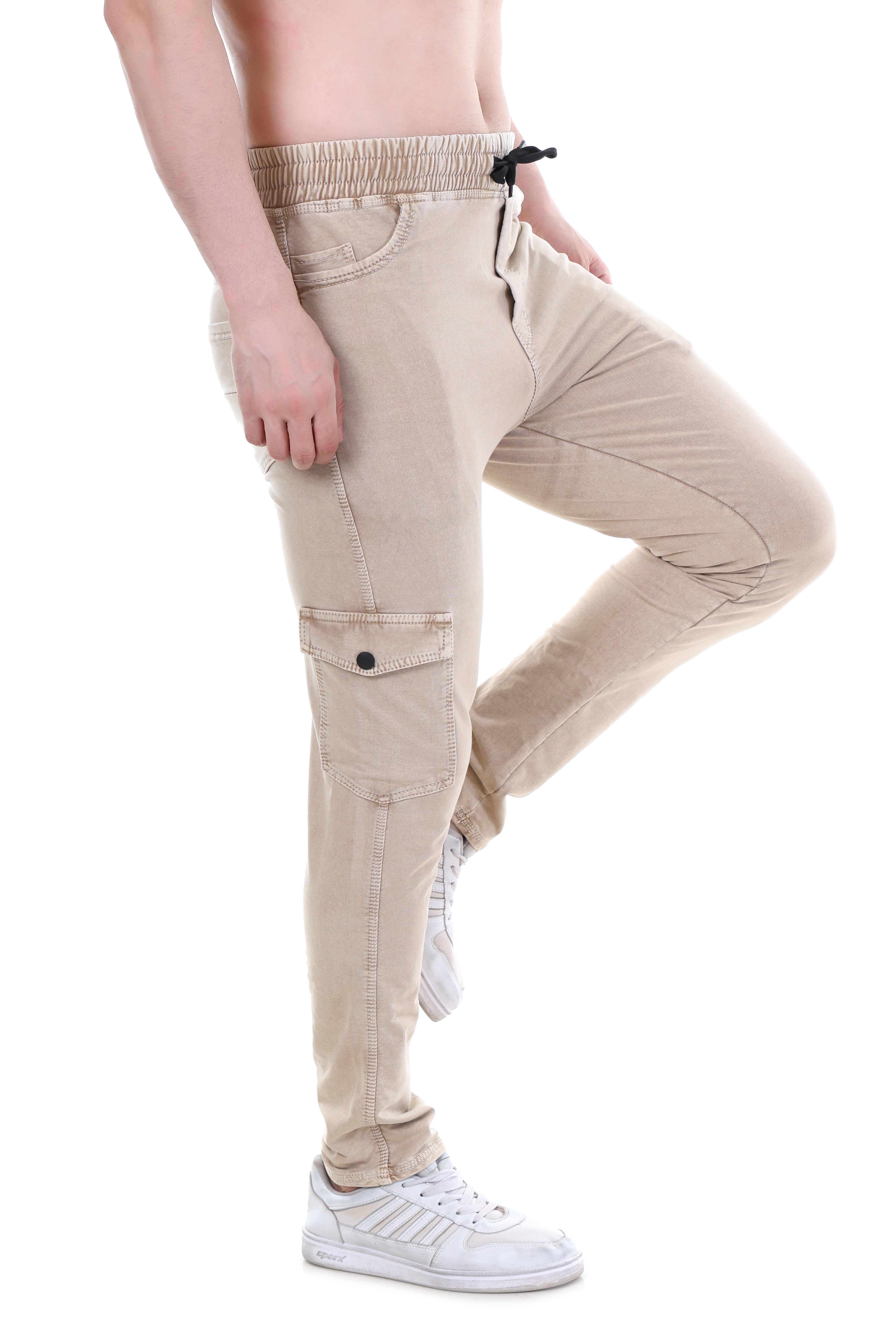 Men's Stretch Tech Stone Beige Smart Utility Fit Cargo Pants