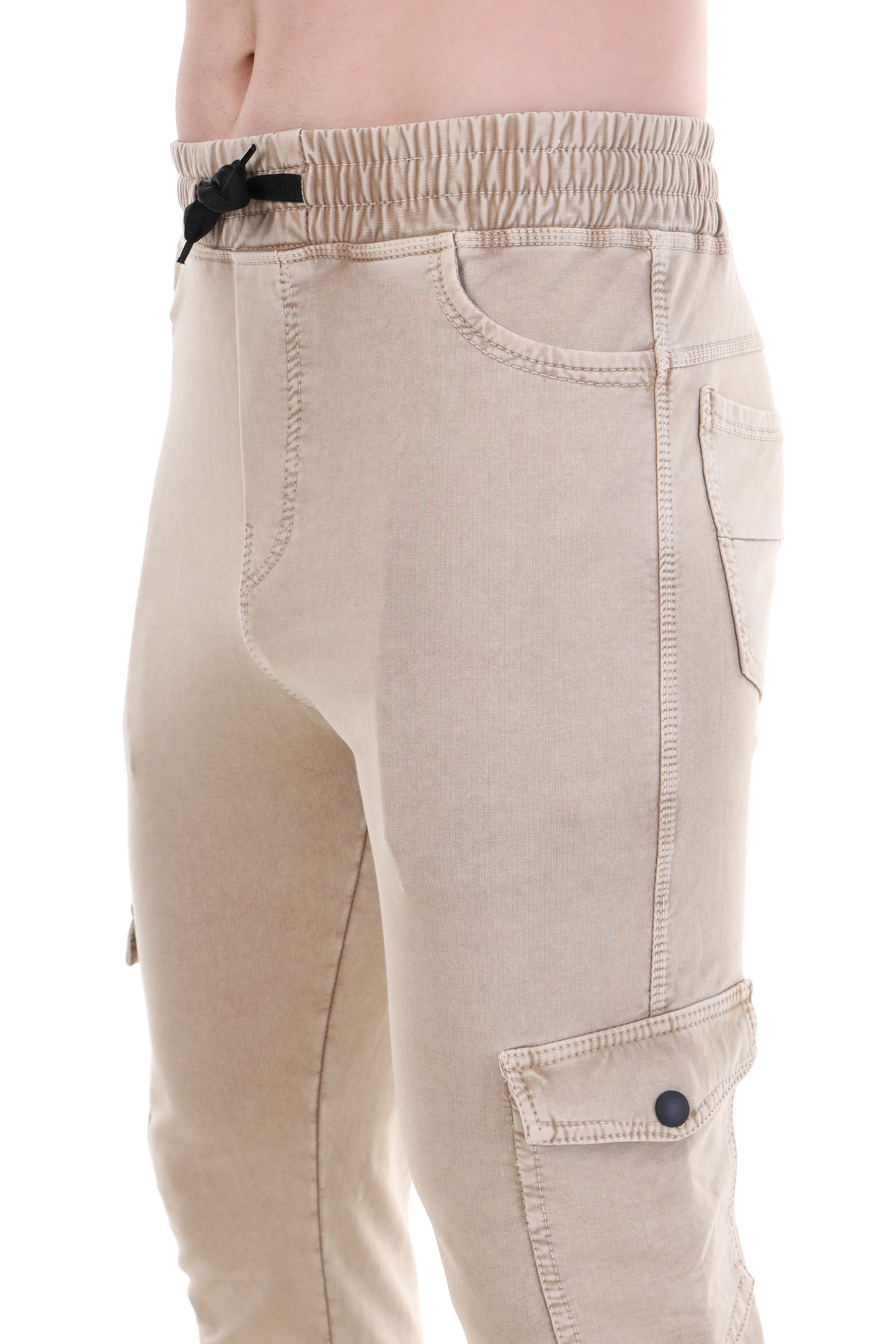 Men's Stretch Tech Stone Beige Smart Utility Fit Cargo Pants