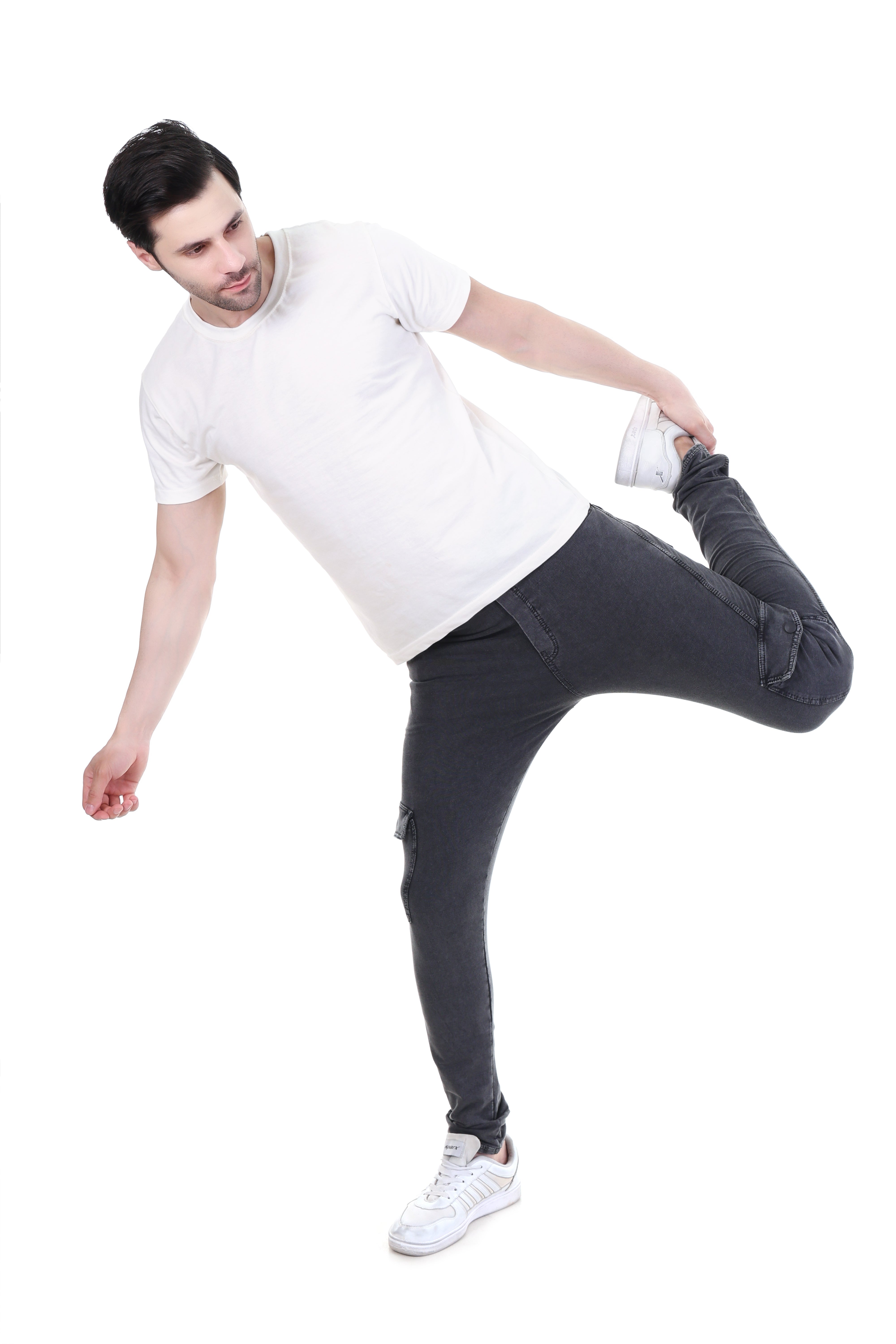Men’s Rugged Utility Street Ready Fit Charcoal Black Flex Cargo Pants