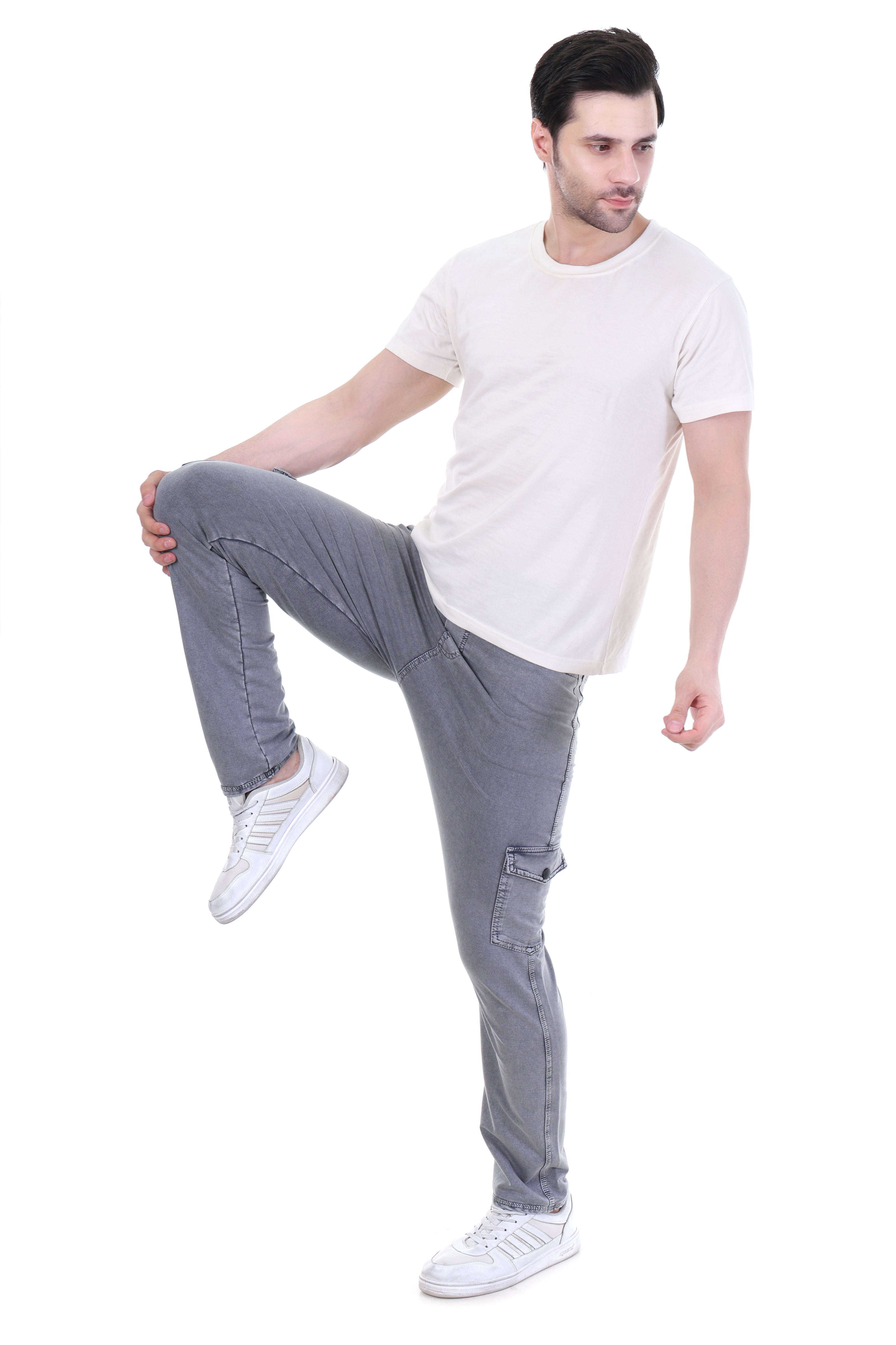 Men’s Urban Edge Everyday Ease Light Grey Utility Cargo Pants