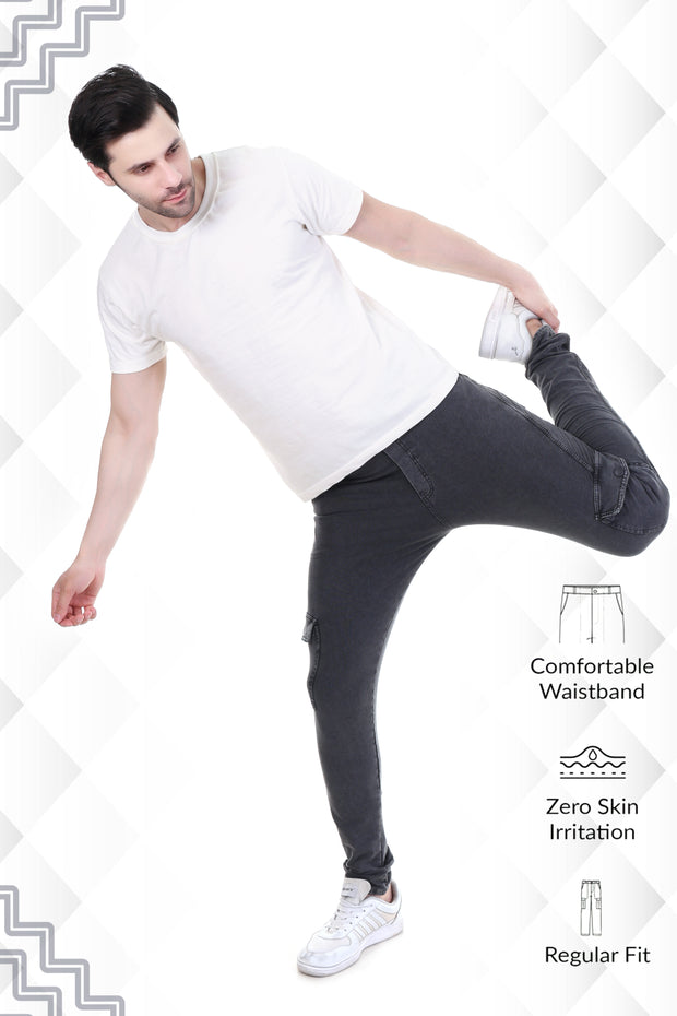 Buy 1 Get 1 Free Stone Beige And Charcoal Black Cargo Pants